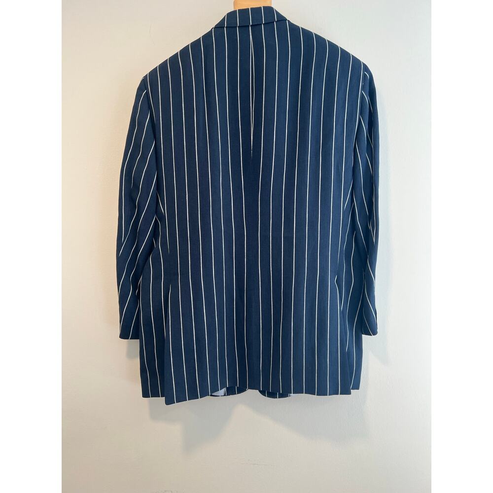 Hickey Navy Blue & White Suit Jacket 3 Buttons Size 42R JL - Picture 8 of 12